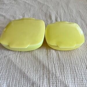Pyrex Hostess Casserole Set Yellow 2.5qt 1.5pt Good MCM Retro 025 015